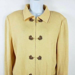 St John Sport Wool Blend Women's Yellow Zip Up Jac